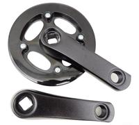 Hasaller Pédalier de vélo en alliage d'aluminium avec trou carré avec plateau en acier et double protection en plastique 25T, 28T, 32T, 92 mm, 102 mm, 114 mm, 127 mm pour vélos et scooters pour