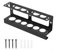 Hasaller Porte-cartouche de graisse mural pour outils d'étanchéité avec trous pré-percés Construction en acier massif Noir 43 x 9 x 17,3 cm Peut contenir jusqu'à cinq tubes de graisse