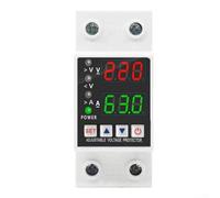 Hasaller Protection réglable contre les surtensions et les surintensités 220 V 63 A, disjoncteur à réinitialisation automatique sur rail DIN avec coque en polycarbonate résistant au feu pour moteur