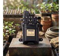Hasaller Pulvérisateur électrique intelligent 12 V avec arrêt automatique, pompe à eau à double membrane pour irrigation de jardin, lavage de voiture, verger et pépinière, design portable en ABS