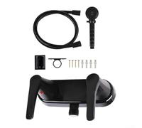 Hasaller Robinet de douche pour camping-car, remorque avec double commande, support mural noir, 2 trous, espacement central de 10,2 cm pour systèmes de pommeau de douche