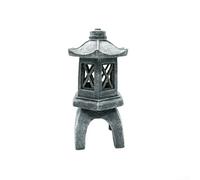 Hasaller Statue de jardin pagode - Lanterne zen à énergie solaire - Décoration d'extérieur pour aménagement paysager, allées, rocailles et cours de style japonais - Gris (C)