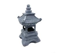 Hasaller Statue de jardin pagode - Lanterne zen à énergie solaire - Décoration d'extérieur pour aménagement paysager, allées, rocailles et cours de style japonais - Gris (B)