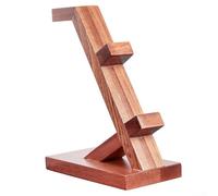 Hasaller Support pour double casque - Support pour manette de jeu - En bois massif - Marron