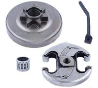 Hasaller Tambour d'embrayage pour tronçonneuse 340 345 350 445 450 avec roulement à aiguilles et tuyau d'huile - Pièces de rechange robustes