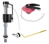 Hasaller Vanne de remplissage de WC avec couvercle à rabat en PVC de 5,1 cm et hauteur réglable pour remplacement du réservoir de toilette (D)