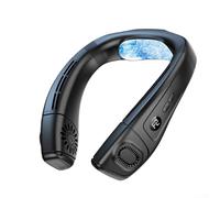 Hasaller Ventilateur de cou portable pour climatiseur, refroidissement à 360 °, ventilateur de cou F-ree rechargeable à 3 vitesses, mini ventilateur personnel avec turbine d'air froid pour activités