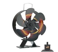Hasaller Ventilateur rond à 6 lames, moteur thermoélectrique alimenté par la chaleur pour un fonctionnement silencieux, répartition efficace de la chaleur, économie de carburant, protection contre la