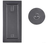 Hasaller Verrou de porte coulissante dissimulée en alliage de zinc pour portes d'entrée modernes, loquet à pousser à tirer, noir mat ou gris, 8,4 x 2 x 0,45 cm pour portes de 35 à 45 mm d'épaisseur