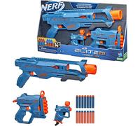 NERF Elite 2.0 Loadout 3-Blaster Pack, Includes Technician DS-2 Blaster, Quadfire QS-4 Blaster, Ace SD-1 Blaster, 14 NERF Elite Darts,Multicolor,F4178