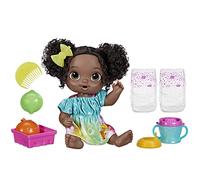 Baby Alive, Coffret poupée Boissons fruitées, Citron Vert, Presse-Agrumes factice, boit et mouille sa Couche, dès 3 Ans, Cheveux Noirs