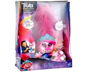 Hasbro DreamWorks Trolls World Tour Poppy Poupée Interactive, parlante et chantante avec Cheveux Mobiles, pour Filles et garçons à partir de 4 Ans