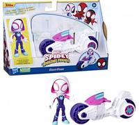 Hasbro -F67775L0 Spidey Marvel Figur Helden 10 cm mit Motorrad, mehrfarbig (F67775L0)
