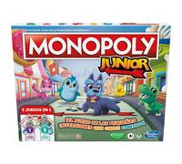 Hasbro Games Monopoly Junior 2 Jeux en 1 - Jeu de Société pour Apprendre à Compter et à Lire - Version Espagnole - Réf. F8562