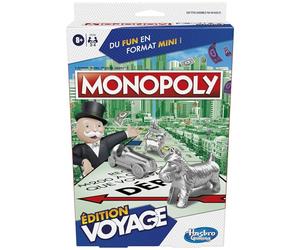 Hasbro Gaming Monopoly édition Jeu de Voyage, Jeu de Plateau Portable pour 2 à 4 Joueurs, pour Les Fans de Jeux de société Familial dès 8 Ans, pour Les Voyages, Version française