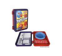 Hasbro Gaming Yahtzee Refresh Jeu de dés 5 dés Coupe escamotable Étui de rangement Étapes 13 tours Âge 8+ Bleu