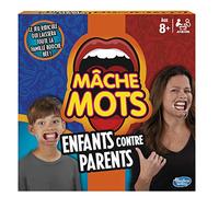 Hasbro Mâche-Mots Enfants Contre Parents, Jeu de Société Drôle et Rapide, Jeu d'Ambiance et de Soirée pour Toute la Famille, dès 8 Ans, Version Française