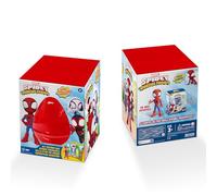 Hasbro Marvel- Disney Hasbro Surpresovo fantastiques Amis 2024 - Œuf Surprises, avec Personnages et Fond Pliable sur Le thème de Spidey, à partir de 3 Ans, Rouge