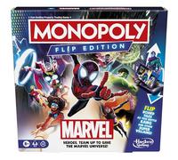Parker Jeux Jeu de plateau Monopoly Flip Marvel – 2 à 4 joueurs, 60 min, dès 8 ans – Multicolore