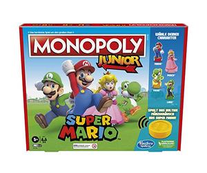 Hasbro Monopoly Junior Super Mario Edition Jeu de Plateau à partir de 5 Ans Joue dans Le Royaume des Champignons comme Mario, Peach, Yoshi ou Luigi, Multi(version Allemagne)