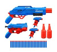 Hasbro Nerf Alpha Strike Mission Ops Set comprenant 4 blasters, 2 demi-cibles et 25 fléchettes officielles Nerf Elite, Easy Load Prime Fire (F2555)