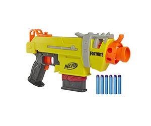 Hasbro Nerf Fortnite SMG-L Blaster motorisé - Contient 3 cibles - Avec chargeur à 6 fléchettes et 6 fléchettes Nerf Elite
