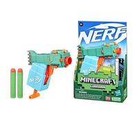 Hasbro NERF MicroShots Minecraft Guardian Mini Blaster, Motif Minecraft Guardian Mob, Comprend 2 fléchettes Officielles