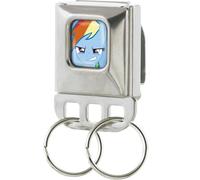 Hasbro Porte-clés avec boucle de ceinture de sécurité Mon Petit Poney arc-en-ciel Dash Face Close Up Bleu