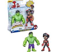 Marvel Spidey and His Amazing Friends pack de 2 figurines Identité secrète Miles Morales et Hulk