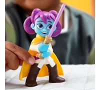 HASBRO Star Wars Les Aventures des Petits Jedi, Duel avec sabre laser rétractable Lys Solay et droïde d'entraînement