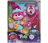 TROLLS DREAMWORKS Pop & Rock Poppy Poupée chantante avec 2 Looks et Sons différents, Chante des Qui veulent Juste s'amuser