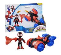 Hasbro Jouet véhicule et figurine Marvel Spidey et ses Amis – Techno-Quad, Miles Morales 7,5 cm
