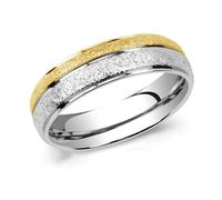 Hasdnker Bagues Bague Bijoux Femme Hommes Alliances Tendance De 8 Mm, Sablées, Bicolores, pour Femmes, Style Bijoux, 9 Blanc