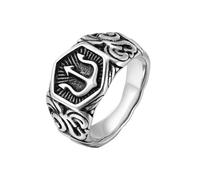 Hasdnker Bagues Bague Bijoux Femme Hommes Bague Trident 13,3 Mm pour Homme, Bague Amulette Grecque Antique, Bijoux 8 SR