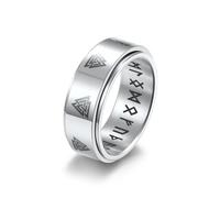 Hasdnker Bagues Bague Bijoux Femme Hommes Bague Viking Rune Femme Homme Celtique Éternel Triangle Noeud Chevalière Doigt Couple Bague Amulette Nordique Bijoux 11 Argent