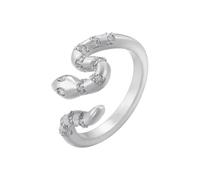 Hasdnker Bagues Bague Bijoux Femme Hommes Bagues À Tête De Léopard pour Femmes, Bijoux De Tempérament Digne, Bague Serpent Incurvée, Bague pour Hommes, Bijoux De Mode, Argent Blanc