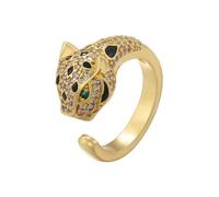 Hasdnker Bagues Bague Bijoux Femme Hommes Bagues À Tête De Léopard pour Femmes, Bijoux De Tempérament Digne, Bague Serpent Incurvée, Bague pour Hommes, Bijoux De Mode Or Noir