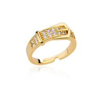 Hasdnker Bagues Bague Bijoux Femme Hommes Bagues De Ceinture pour Femmes Zircon Réglable Ceinture Bague De Doigt Femme Géométrique Mariage Esthétique Bijoux Redimensionnables Couleur Or