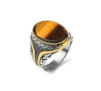 Hasdnker Bagues Bague Bijoux Femme Hommes Bagues pour Hommes/Femmes avec De Nombreuses Couleurs De Pierres Précieuses, Bijoux Classiques Tendance, Produits De Haute Qualité, 12 Tigerite