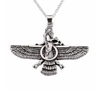 Hasdnker Collier Pendentif Argent Bijoux Hommes Femmes Necklace Collier avec Pendentif Religieux pour Homme Et Femme, Style Empire Persan, Culture Iranienne