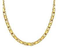 Hasdnker Collier Pendentif Argent Bijoux Hommes Femmes Necklace Collier Chaîne À Maillons Épais Et Lourd De 8 Mm pour Homme, Style Punk, Couleur Or, Bijoux Vintage À La Mode, Couleur Or