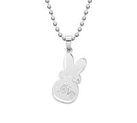 Hasdnker Collier Pendentif Argent Bijoux Hommes Femmes Necklace Collier Pendentif Lapin d'amour Chaîne À Maillons De Perles Bijoux De Clavicule De Chaîne Simple Et Charmante