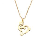 Hasdnker Collier Pendentif Argent Bijoux Hommes Femmes Necklace Collier Symbole De Musique Coeur De Clés De Sol Et De FA Infini Amour Charm Pendentif Colliers Bijoux Unisexe