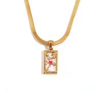 Hasdnker Collier Pendentif Argent Bijoux Hommes Femmes Necklace Colliers De Tarot Colorés Géométriques pour Femmes avec Bijoux De Noël Newchainlovers