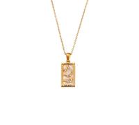 Hasdnker Collier Pendentif Argent Bijoux Hommes Femmes Necklace Colliers De Tarot Colorés Géométriques pour Femmes avec Pendentif Lune Et Soleil Themoon