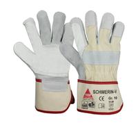 Hase SCHWERIN-V Gants de travail en cuir croûte/fleur de bovin TÜV GS Réf. 12 Hase Quantité:12