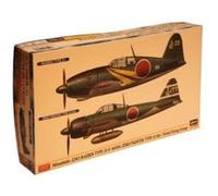 HASEGAWA 1:72 MITSUBISHI J2M3 RAIDEN TYPE 21 A6M5C ZERO FIGHTER (TWO KITS IN ... G
