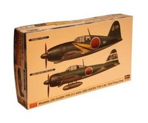 HASEGAWA 1:72 MITSUBISHI J2M3 RAIDEN TYPE 21 A6M5C ZERO FIGHTER (TWO KITS IN ... G