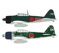 Hasegawa 2437 1/72 Mitsubishi A6M2b/A6m3 Zero Fighter, 2 Kits de modélisme, Multicolore