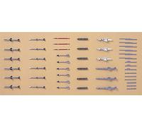 Hasegawa US Aircraft Weapons 5 Missiles and Launcher Set 1-72 by